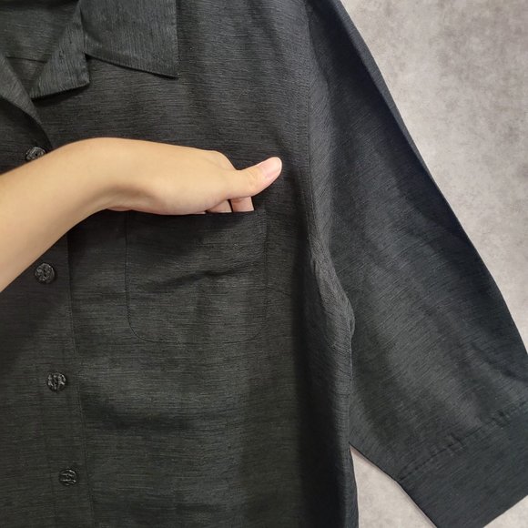 Vintage Easy Spirit Silk Linen Blend Minimalist Button Down XL - Picture 2 of 10